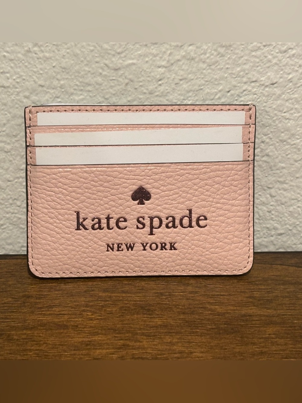 kate spade Blush Pink Pebbled Leather Card Slot Holder
